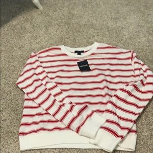 COPY - Forever 21 red and cream striped shirt